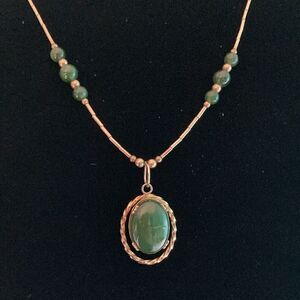 Jade Pendant Necklace marked 1/20 12K GF SORRENTO
